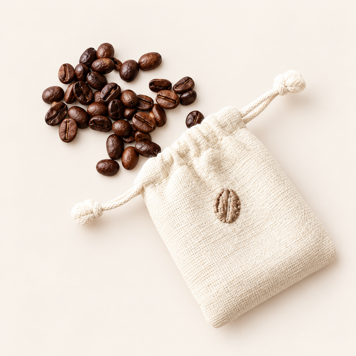 Coffee Beans in Burlap 30g
