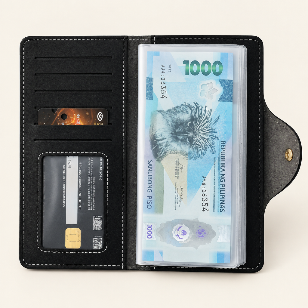 Money Organizer Leather Book Type Wallet