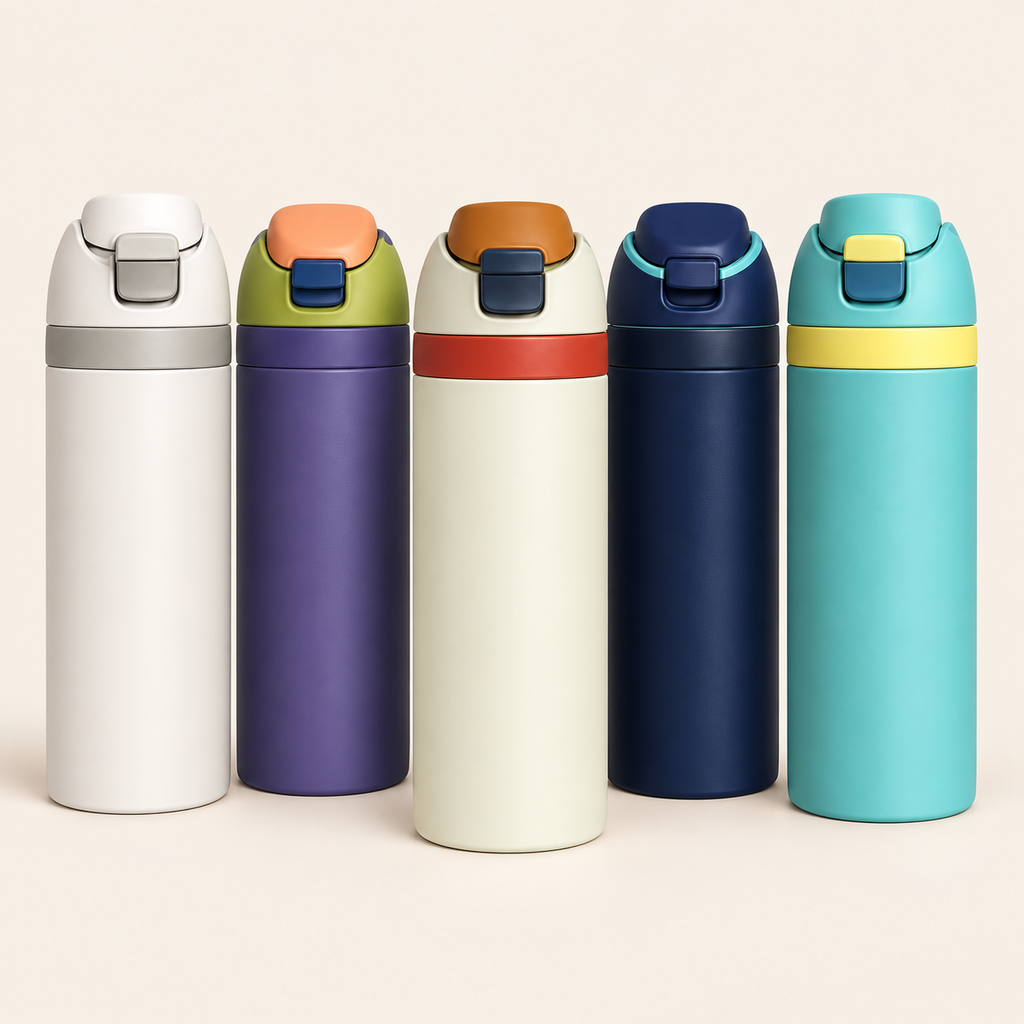 Stainless Steel Water Bottle with Straw