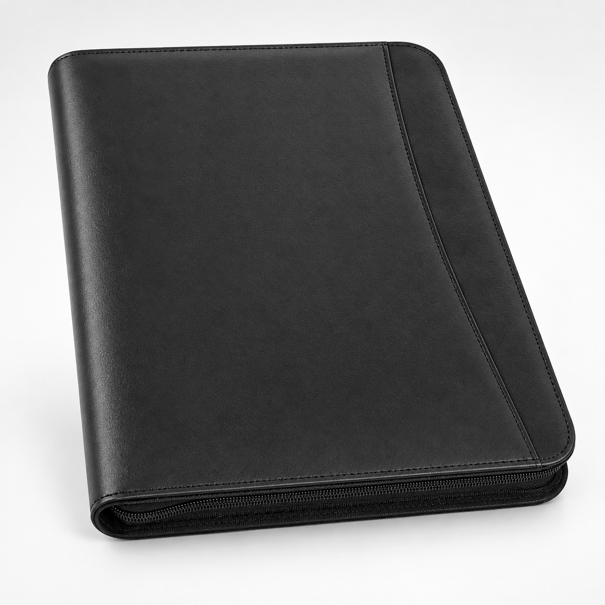 Vegan Leather Folder Zippered Portfolio