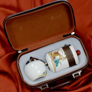 Premium Portable Tea Set with Leather Case