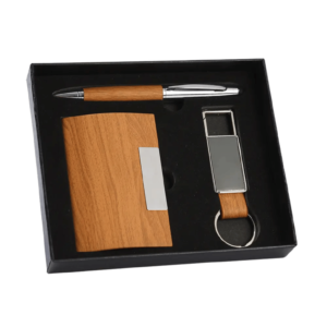 Business Card Holder, Pen & Keychain Set